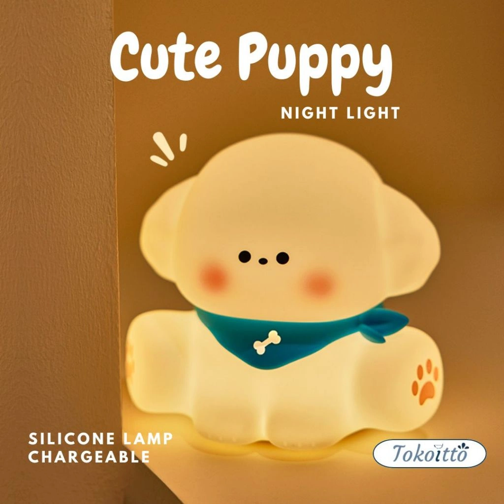 Lampu Tidur Anak LED Cute Puppy Silicon Lampu Malam Hiasan Night Lamp