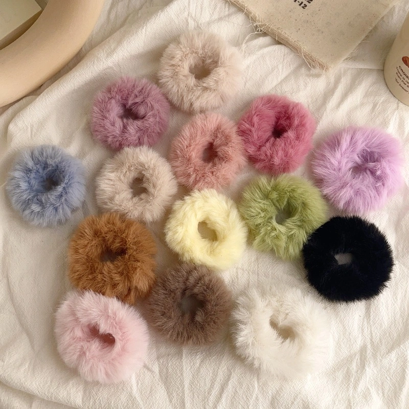 [CUCI GUDANG] SCRUNCHIE WOOL BULU RING RUBBER KARET RAMBUT FURRY WANITA CEWEK ANAK AKSESORIS IKAT KOREA SIMPLE WARNA COLOR SOFT LEMBUT KOREAN STYLE Y2K HAIRTIE HAIR ACCESSORIES