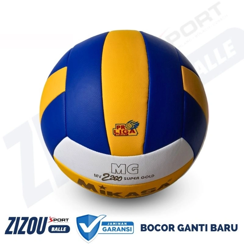 Bola voli voly MIKASA MV2200 SUPER GOLD PRO LIGA premium quality bola voli outdoor & indoor size 5 jahit