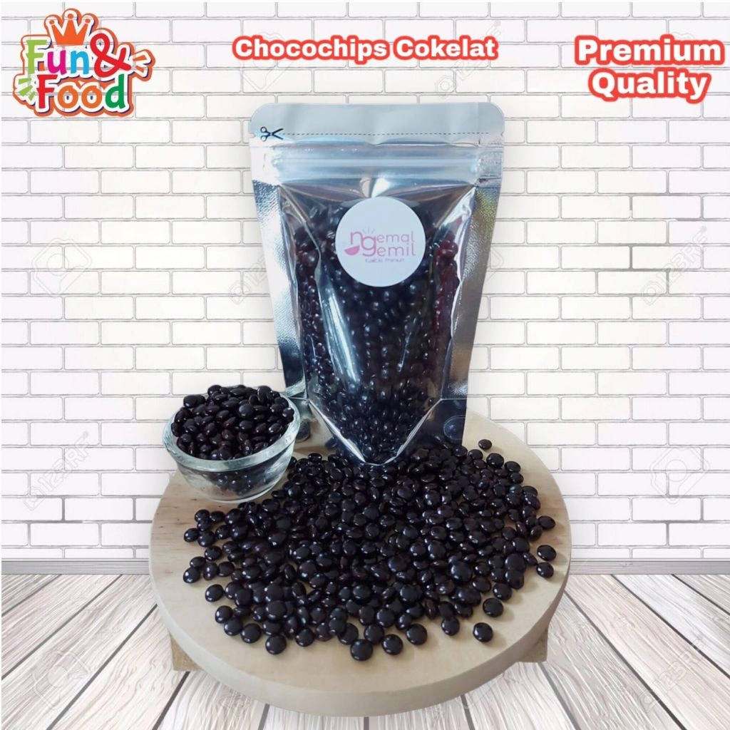 Chocochips Pipih Cokelat Chocochips Coklat Bulat Sprinkle Topping Hiasan Kue Donut Pop Ice Kualitas Premium