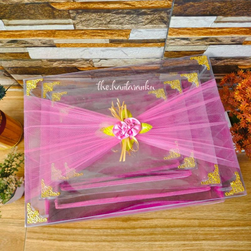 Box Mika Seserahan Satu Set Isi 4 Kotak Hantaran Ukuran S M L XL Full Hiasan Mudah Pemasangan