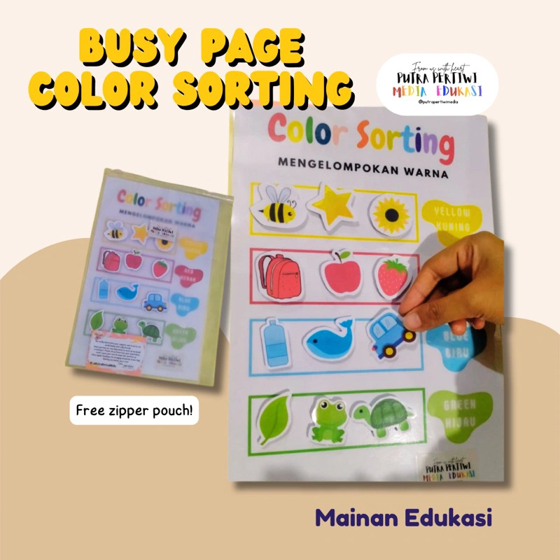 BUSY PAGE Edukatif Velcro Belajar dan Bermain Kreatif