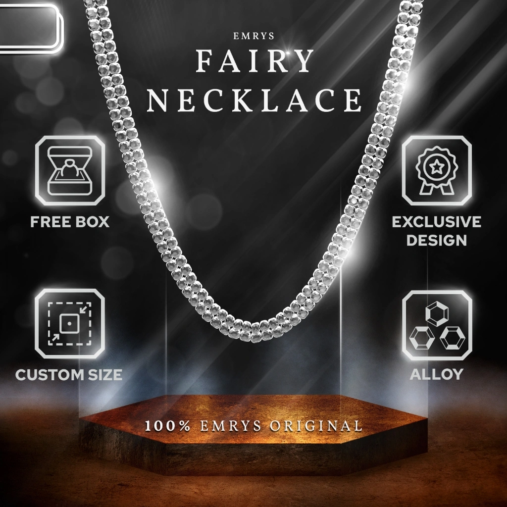 BUY 1 FREE 2 GIFT Emrys Necklace FAIRY Kalung Rantai Permata Pria dan Wanita
