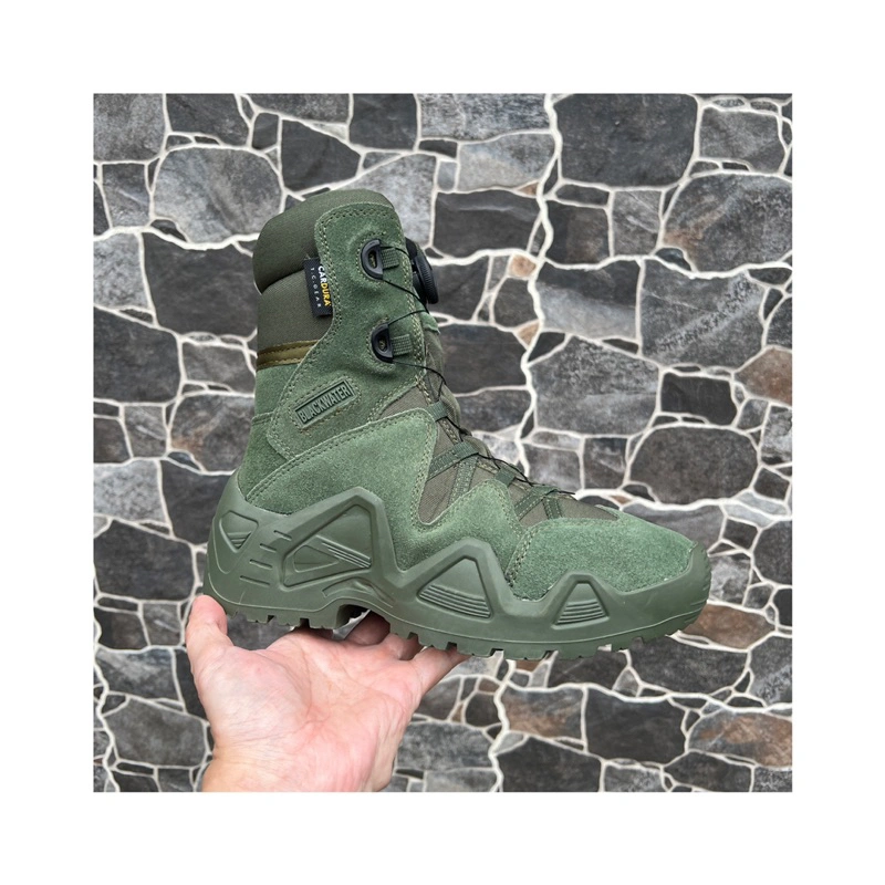 Sepatu Combat Boots PDL Blackwater Hi-BLW [PUTAR] 9-Inch - Sepatu Gunung Warna HIJAU