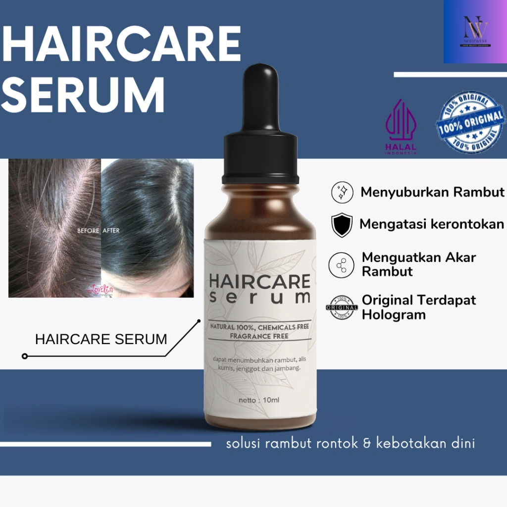 HAIRCARE SERUM PENUMBUH RAMBUT - Serum Penumbuh Rambut Botak Cepat / Serum Rambut Rontok / Rambut Kering dan Mengembang / Hairtonic / Penebal Rambut Alis Bulu Mata / Vitamin Rambut Treatment Ala Salon / Perawatan Rambut Keratin / Tonic / Minyak Kemiri