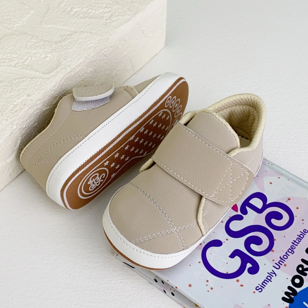 Prewalker Sepatu Bayi Baby Shoes 2-12 bulan Simple Classy KREM casual Polos Ringan& Empuk