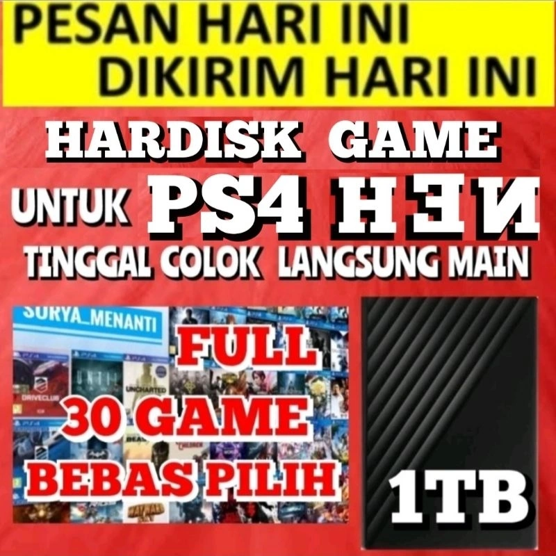 HARDISK EKSTERNAL PS4 1TB HARDDISK GAMES EXTERNAL HDD GAME PS4 BEBAS REQUEST