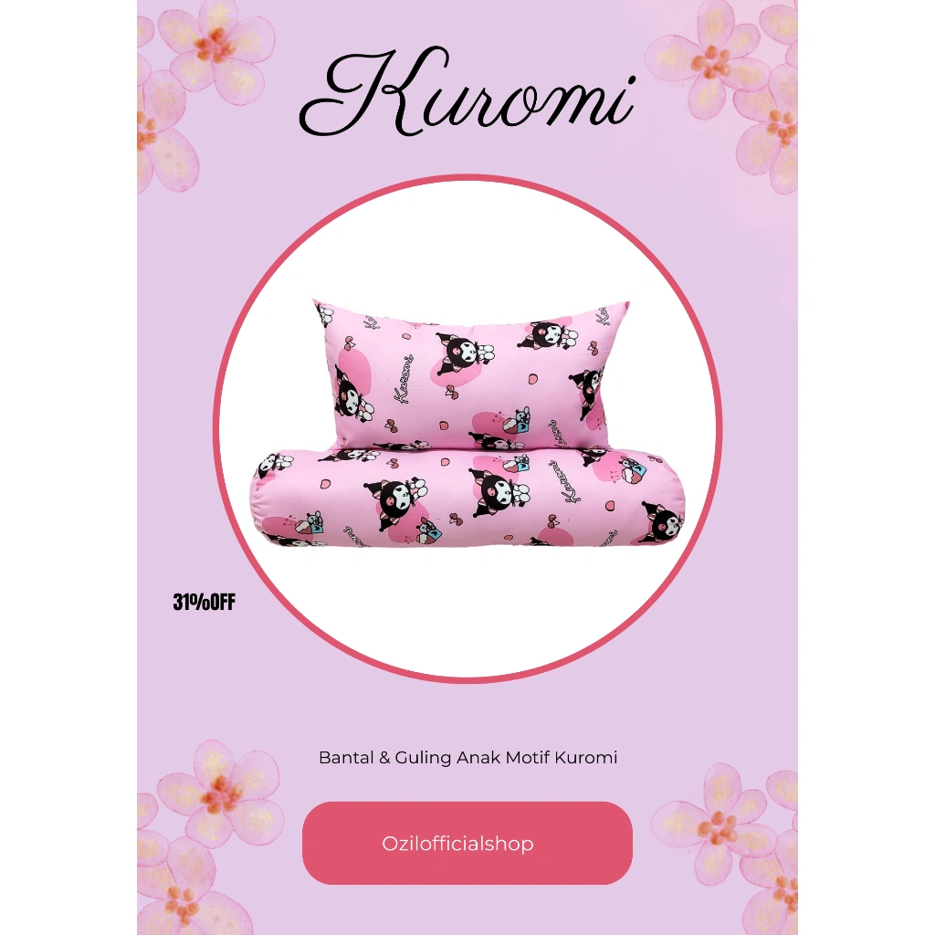 KUROMI || Bantal Guling Anak Kecil Motif Kuromi