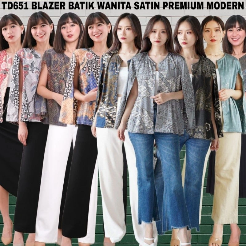 TD651 BLAZER BATIK SATIN PREMIUM MODERN TRENDY#BLAZER OUTERVBATIK SIL PREMIM#BLAZER SEMI SUTERA TRENDY