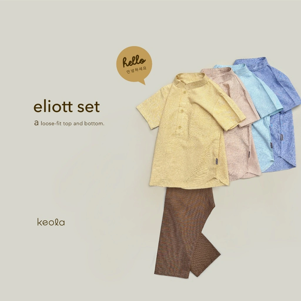 KEOLA - Setelan Eliott | Setelan Baju dan Celana Anak (Setelan Kemeja Anak) Usia 1 - 11 Tahun