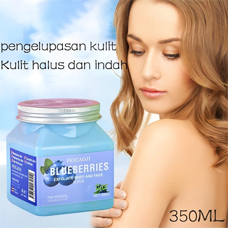 Lulur tubuh Blueberry Lulur tubuh Whitening Eksfoliasi Halus dan Cerah Mandi Pelembap
