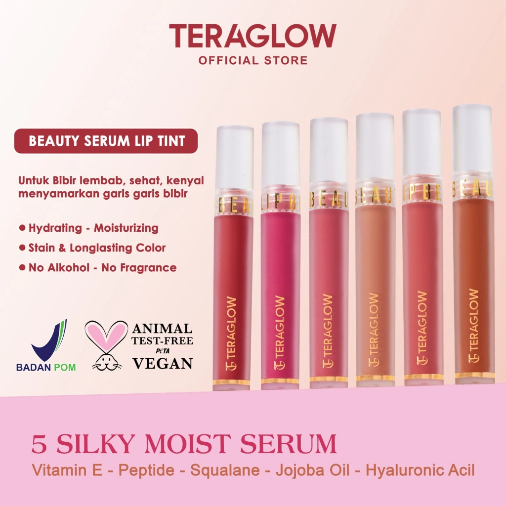 Liptint Serum TERAGLOW Beauty Serum Lip Tint Stain Hydrating & Moisturizing Lip Gloss Lipstik