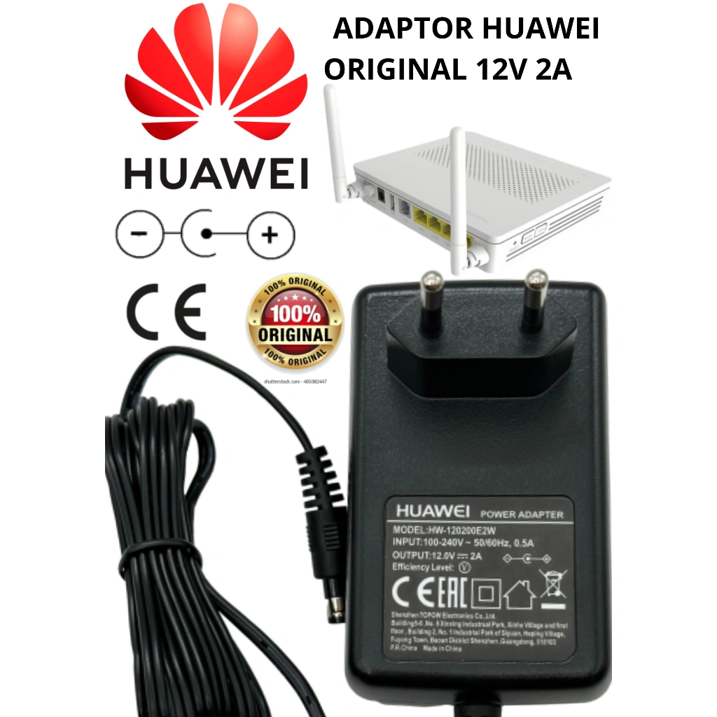 HUAWEI Switching Adaptor 12V 2A ORIGINAL ROUTER MODEM CCTV DVR ONT STB ANDROID Model: HW-120200E2W