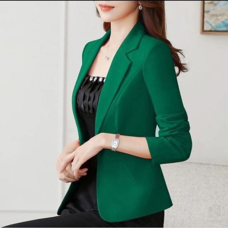 (Full Furing)Blazer Wanita Formal Kantoran Korean Style Kancing Satu/Jas Wanita Slimfit Casual