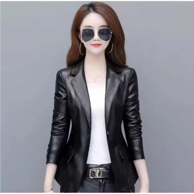 MEX21 Blazer Wanita Semi Kulit Terbaru/Jas Wanita Sintetis Premium/Blazer Wanita Koreaan Bahan Import Terlaris