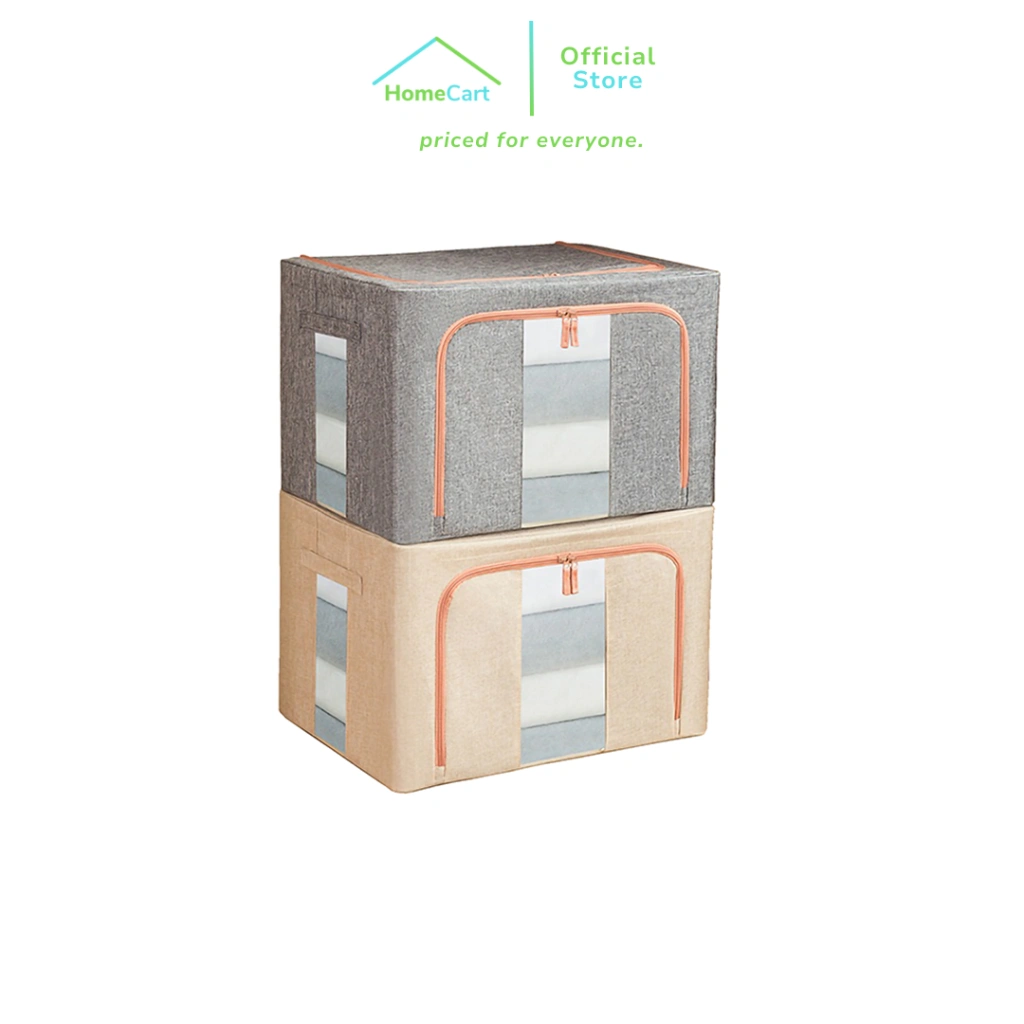 Homecart Storage Large Box Lipat 66L Tempat Penyimpanan Pakaian Baju Mainan Organizer Double Zipper