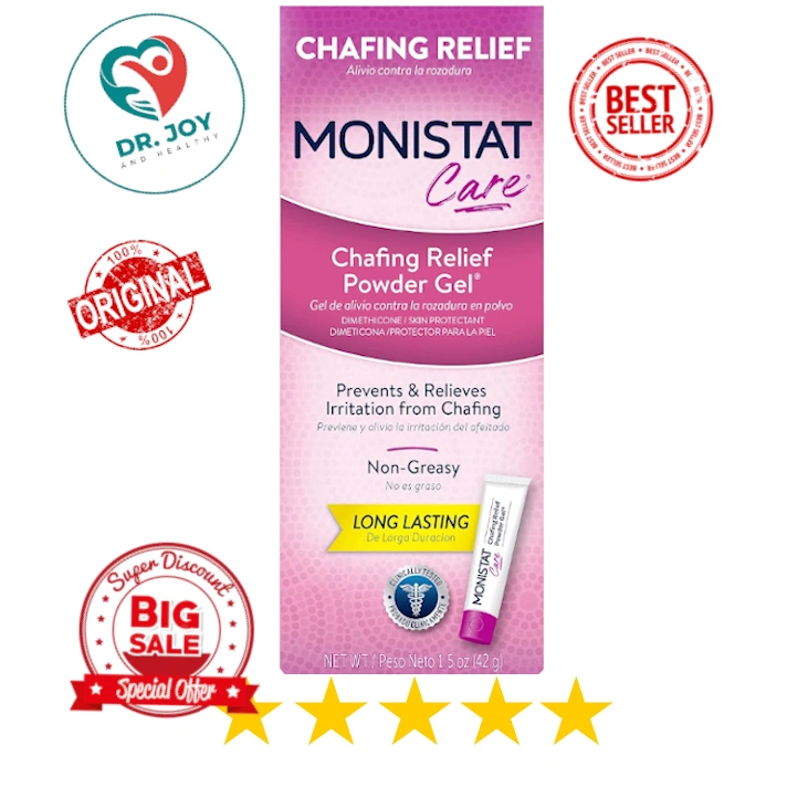 Monistat Chafing Relief Powder Gel 42 gram USA | MakeUp | Make Up Primer | Anti-Chafe Protection | Fragrance Free Chafing Gel