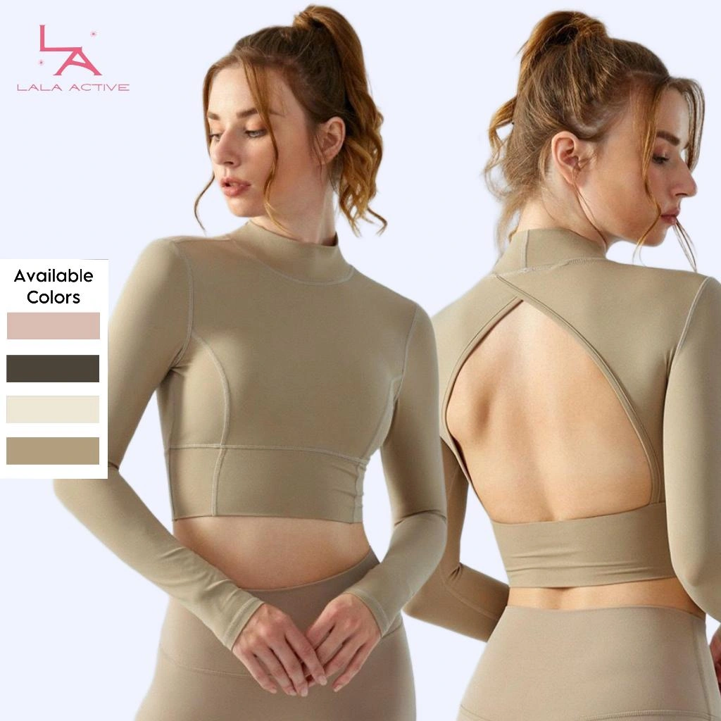 Lala.Active – Hailey LONG SLEEVE (Include Cup Bra) / Sport Bra Crop Top Yoga Olahraga Wanita