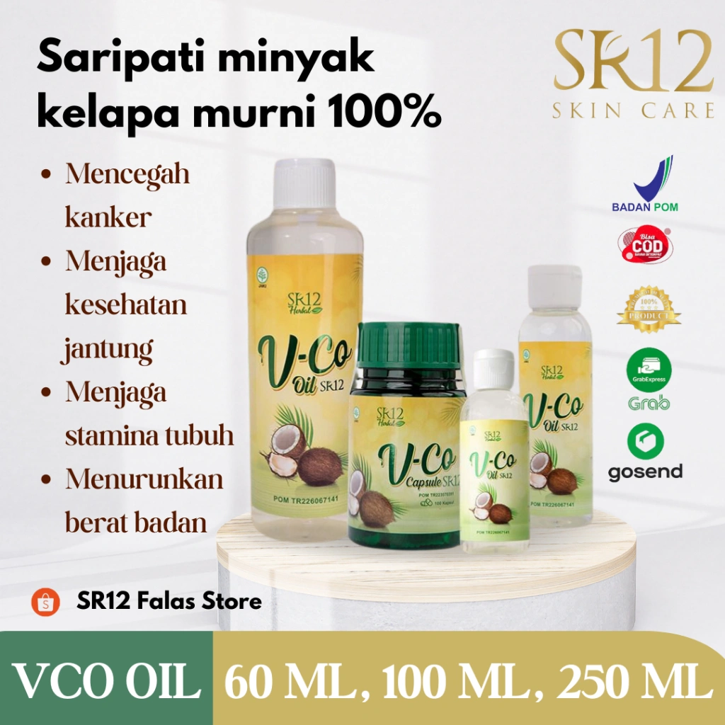 VCO Oil SR12 Minyak Kelapa Murni Asli Penghilang Jerawat Mata Panda  BPOM Original