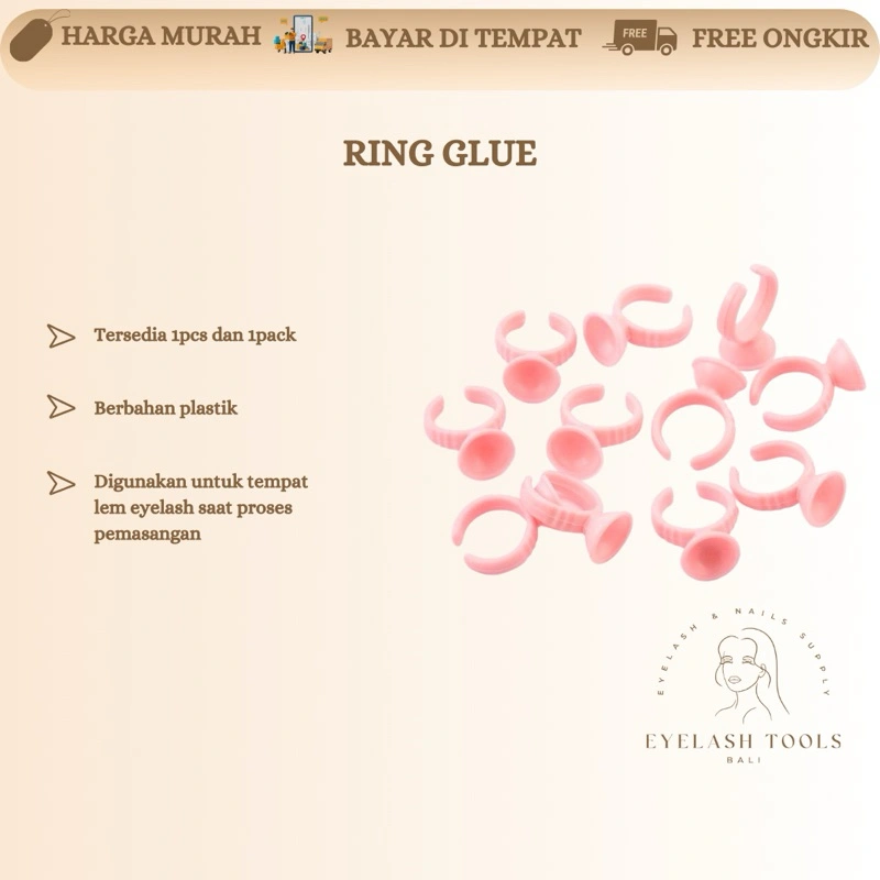 RING GLUE 1 PACK ISI 100 EYELASH EXTENSION UNTUK TEMPAT LEM 1 pack isi 100 pcs