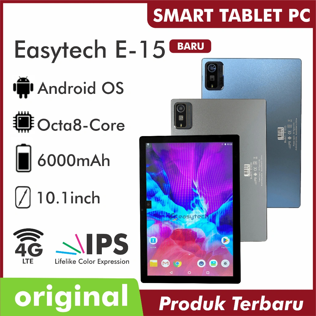Easytech Tablet Android Tab 10 Inchi  E15 Tablet anak PC Android Layar Sentuh IPS Screen