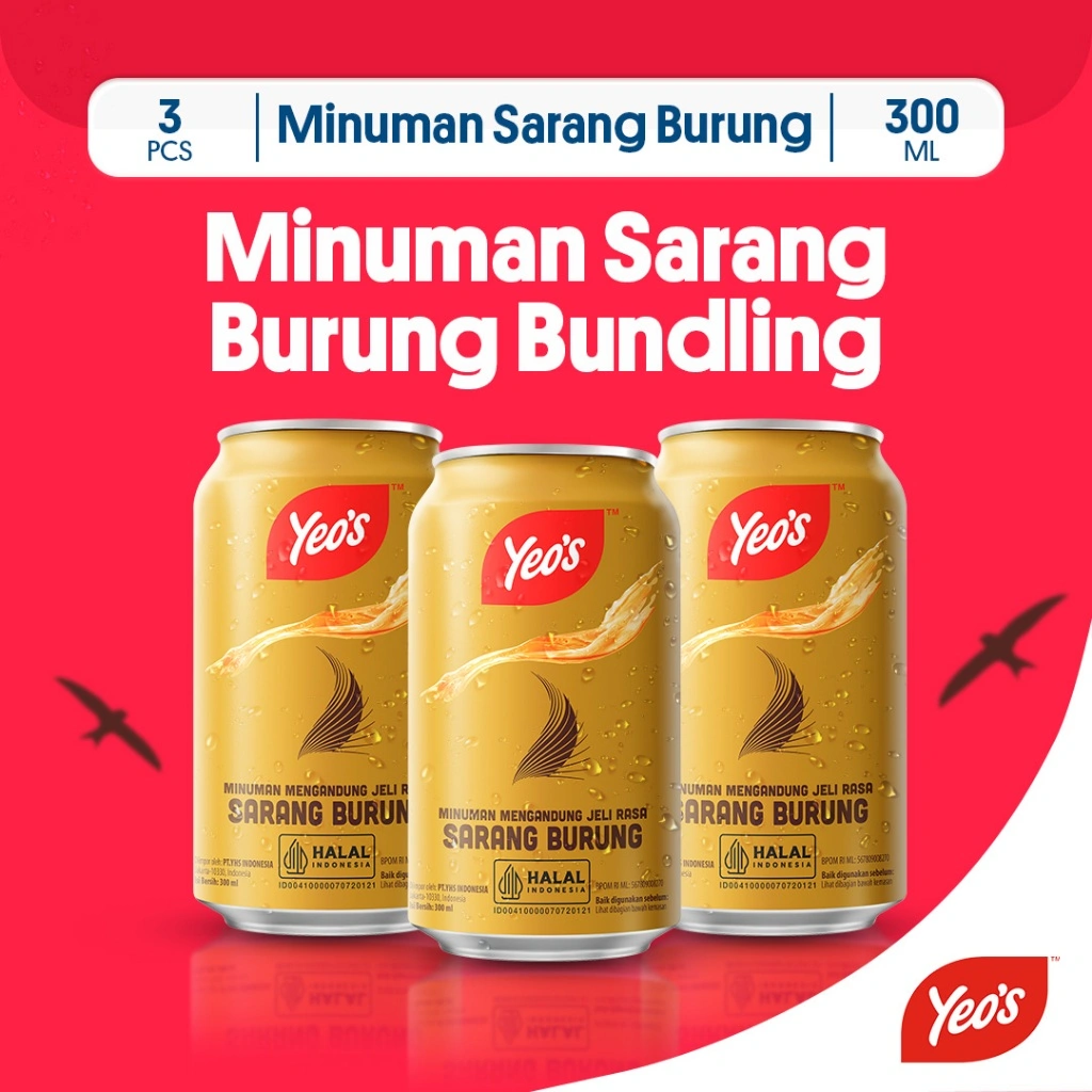 Yeos Minuman Kaleng Sarang Burung (Bird Nest) 300ml - 3 Pcs