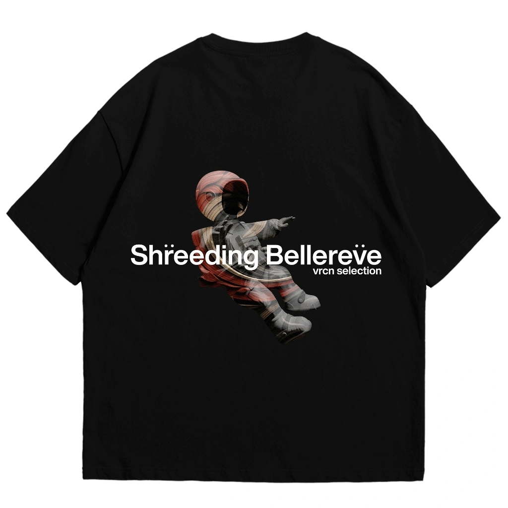 VIERCONE Oversize T-Shirt Belle Black | Kaos Oversized Unisex Cotton Combed 24s | Baju Hitam Stylish