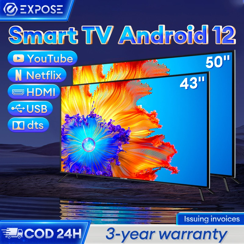 TV Android 43 inch Smart TV 43 inch 4K Android 12.0 OS HDMI/USB/WiFi Netflix/YouTube Garansi 3 tahun