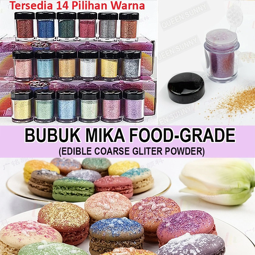 Edible Glitter Food Grade / Cosmetic Grade / Dapat Dimakan Bubuk Mika Mica Powder Hiasan Dekorasi Kue Fondant Macaron Cake Kosmetik Lipstik Topping Minuman Aman