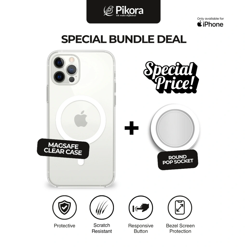 [BONUS POP SOCKET] Clear MagSafe Case - Compatible For IPHONEXR 11 12 13 14 15 PRO MAX 14 15 16 PLUS Fullcover AntiCrack On every Side - Hardcase/Casing Hp Magnetic Magsafe Hybrid Pelindung Handphone