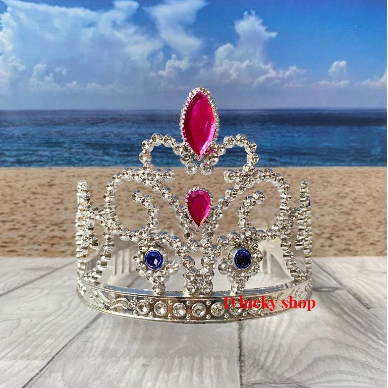 Mahkota Princes Silver Perempuan Bando Batu Berwarna Anak Lucu