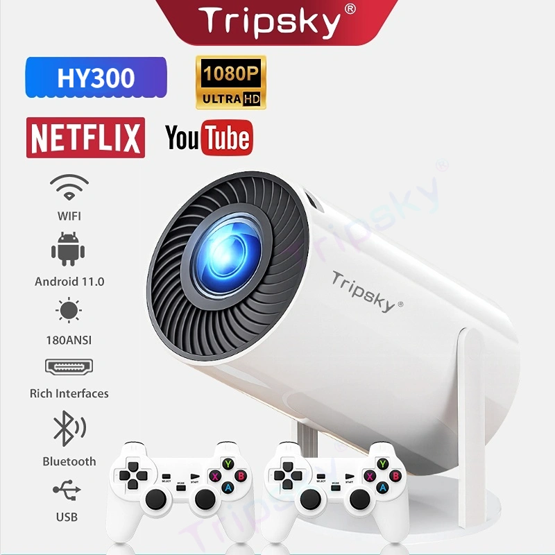 Tripsky Android Projector HY300 Android 11.0 Bluetooth Wireless Game Controller Multiplatform Gamepad PC Android Switch iOS