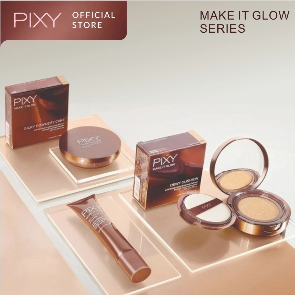 PIXY Make It Glow SERIES Primer/ Dewy Cushion / Silky Powdery Cake P X 24