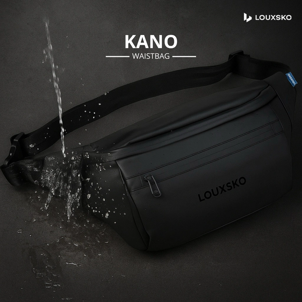 Tas Slempang Pria Waterproof Trendy Waistbag Pria Anti Air Tas Pinggang Pria Wanita Premium Louxsko Kanoo