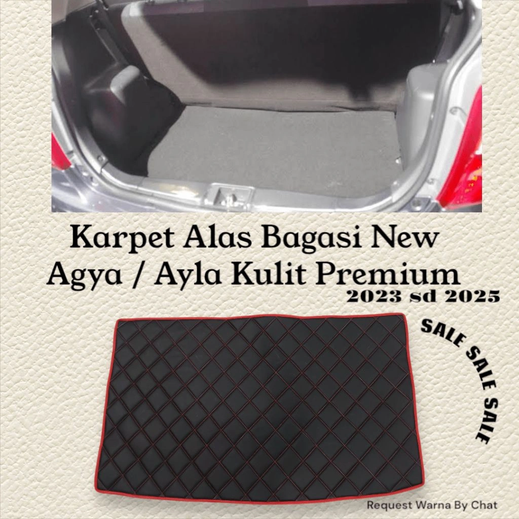 Karpet Alas Bagasi New Agya Ayla 2023 sd 2025 Kulit Premium Aksesoris Interior Pelindung Lantai