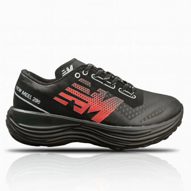 newmeel 36-44 sepatu running pria wanita runn290 1.1 black orane kaki lebar cocok hypersonic