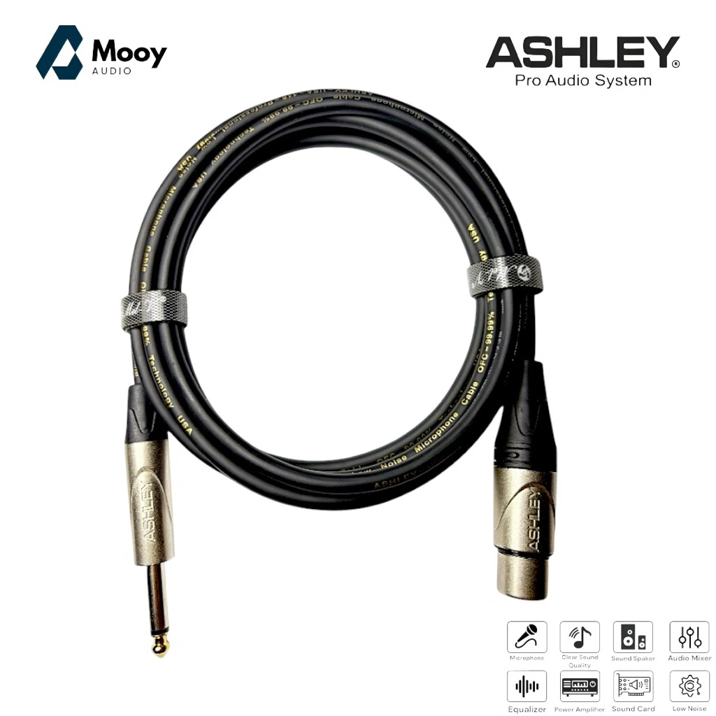 Ashley Pro Audio System m Kabel Microphone XLR Female to Akai Original Ashley no nois kabel full tembaga