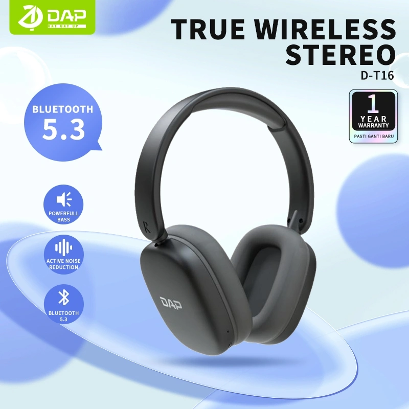 DAP D-T16 Headphone Stereo Full Bass Wireless BT5.3 Wired 3 in 1 - Garansi 1 Tahun