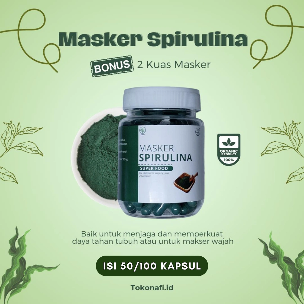 ORIGINAL - Masker wajah spriluna 50/100 kapsul untuk mencerahkan kulit dan mengatasi jerawat