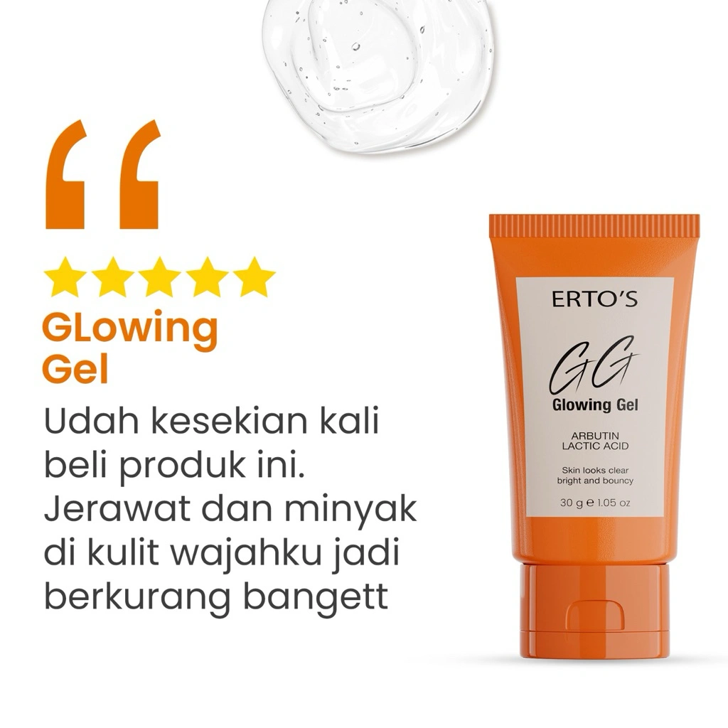 Glowing Gel Erto's / Mencerahkan / Glowing / Brightening / Untuk Kulit Normal / Untuk Kulit Berminyak / Untuk kulit Kering /Moisturizer /Pelembab Wajah