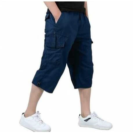 Double-G Celana Pendek Outdoor Cargo Pria Tactical Bahan Parasut Panjang 3/4 nyaman dan Ringan