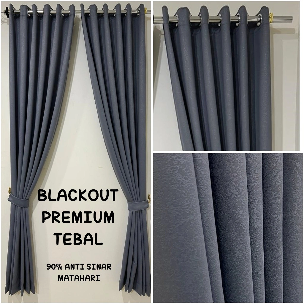 KONG GORDEN BLACKOUT EMBOS MINIMALIS MOTIF SERAT KAYU ELEGAN PREMIUM 3 UKURAN TINGGI GORDENG HORDENG