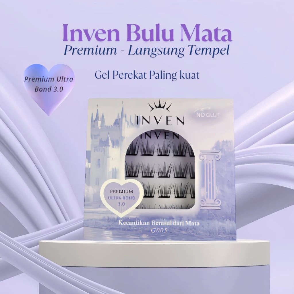 《LANGSUNG TEMPEL》Premium G005 NATURAL TEBAL Bulu Mata Palsu Tanpa Lem Korean Look FREE PINSET / Tweezer hasil natural  Eyelash Box  Bulumata Extension