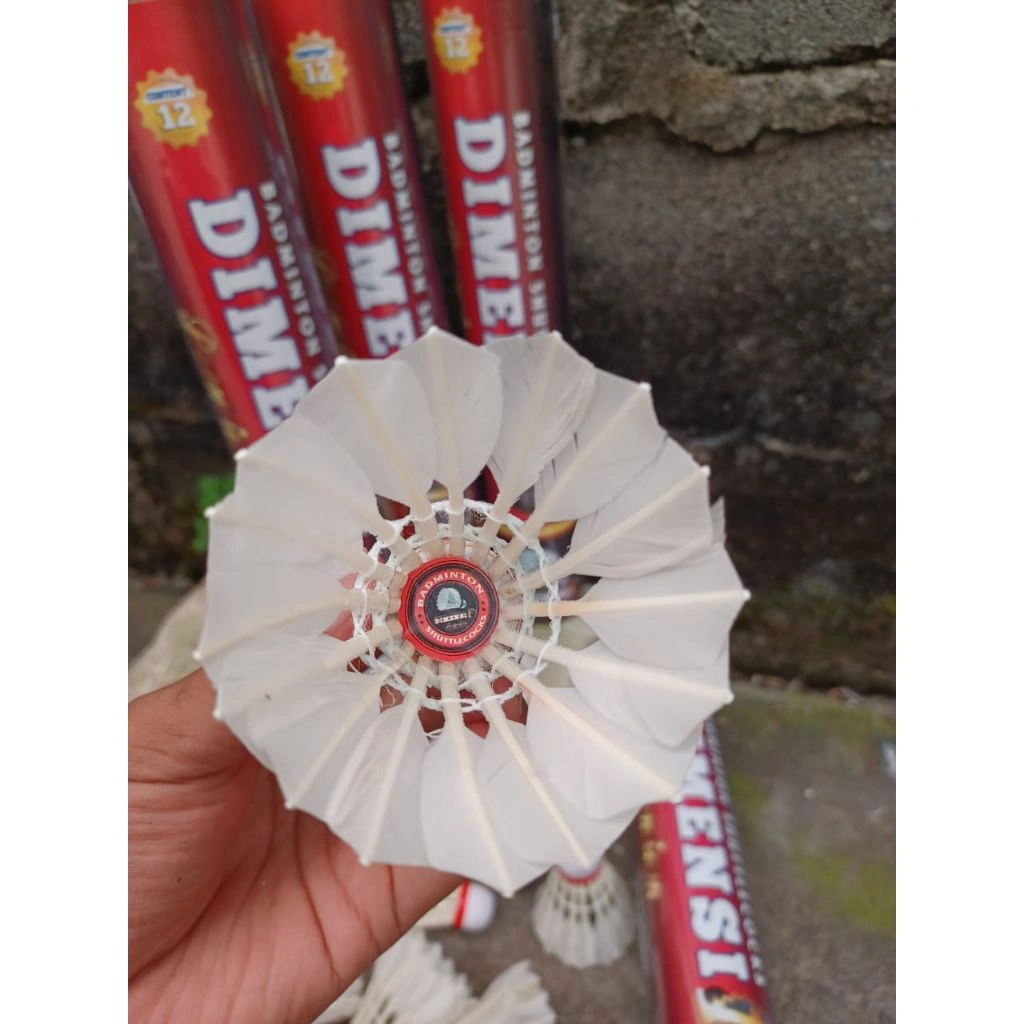 Shuttlecock badminton Dimensi premium merah/ 1 slop isi 12 pcs/murah berkualitas