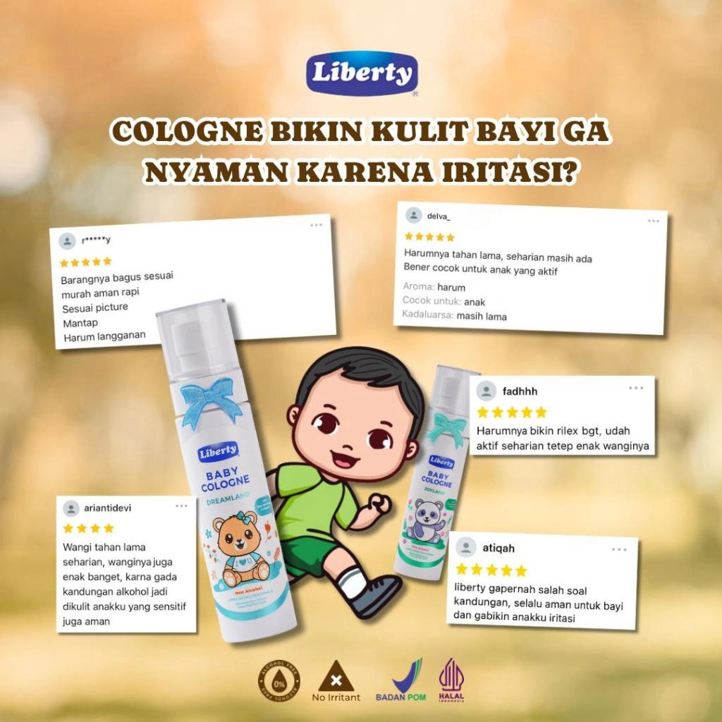 Bundling Liberty Baby Cologne Joyland + Dreamland isi 2 Pcs - Parfum Bayi dan Anak Non Alkohol
