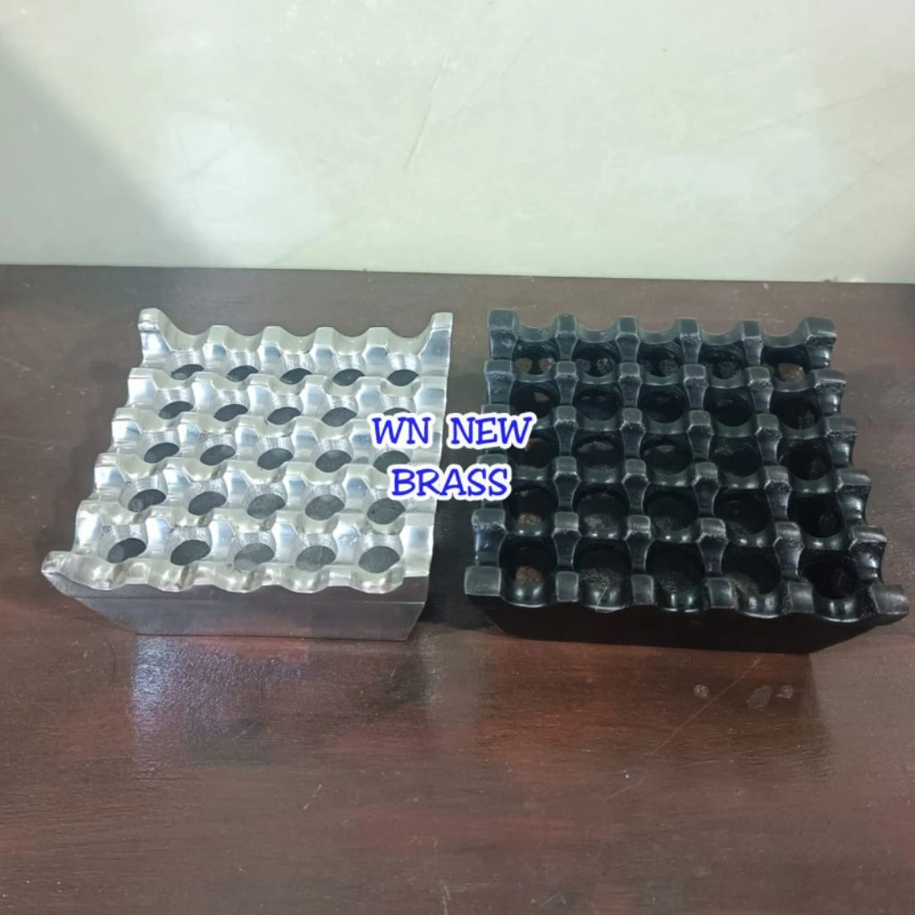 Tempat Asbak Kotak Aesthetic Aluminium Antik Lubang 25