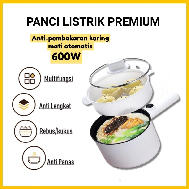Panci Listrik Lapisan Keramik Anti-Lengket Electric Pot Portable  HQ-20