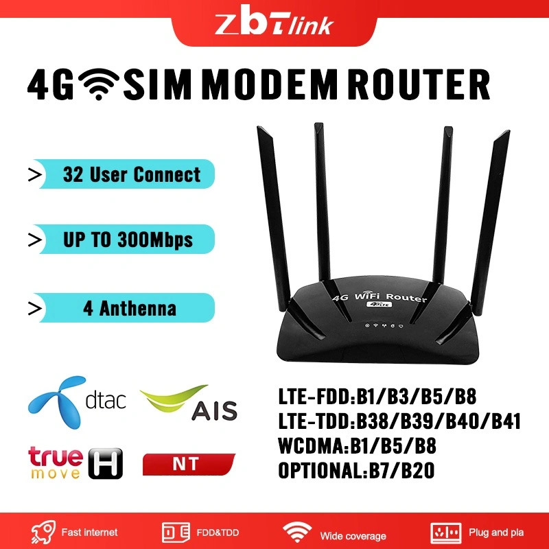 ZBTlink 500Mbps modem wifi 4g All Operator LTE wifi With Sim Card Slot 2.4GHome wifi