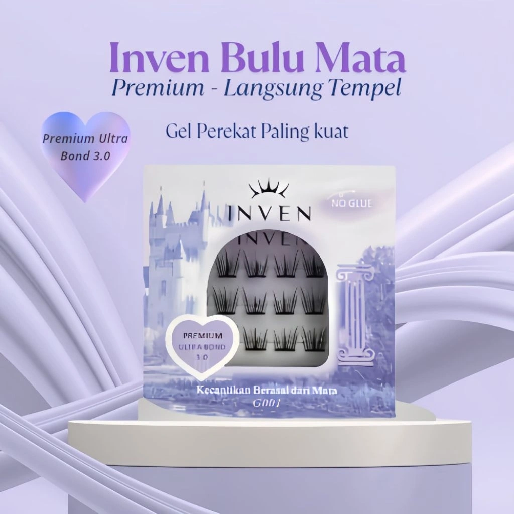 《LANGSUNG TEMPEL》Premium G001 NATURAL Bulu Mata Palsu Tanpa Lem Korean Look FREE PINSET / Tweezer hasil natural  Eyelash Box  Bulumata Extension