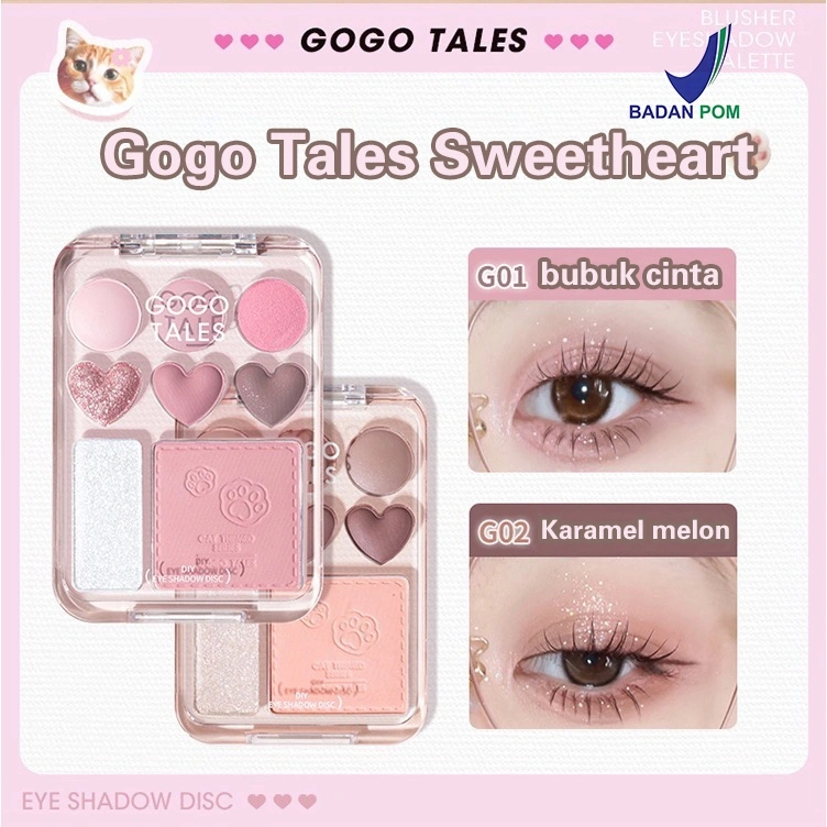 「BPOM COD」Gogo Tales palet eyeshadow hati perona pipi highlighter all-in-one palet eyeshadow hati bedak